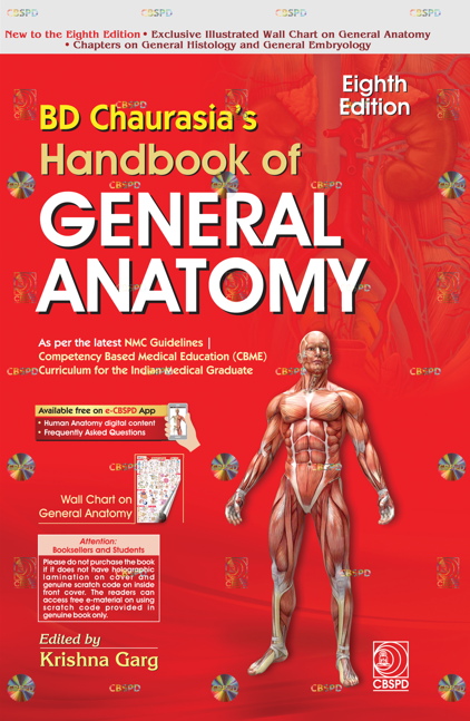 BD Chaurasia’s Handbook of General Anatomy + Free Wall Chart