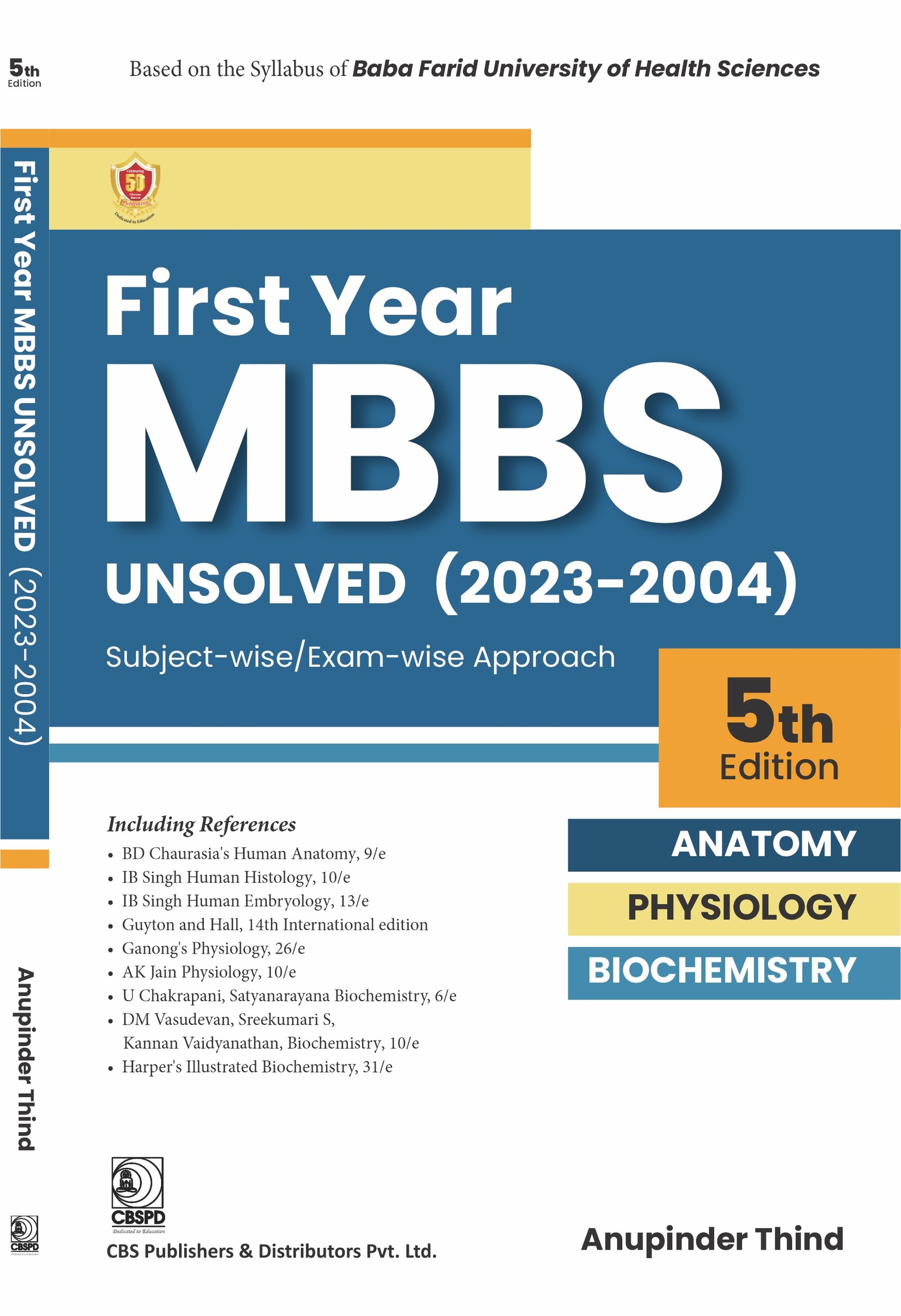 First Year MBBS Unsolved (2023-2004) based on Baba Farid University of Health Sciences