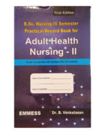 B.Sc.Nursing 4th Sem Practical Record Book for Adult Health Nursing-II by Dr B Venkatesh